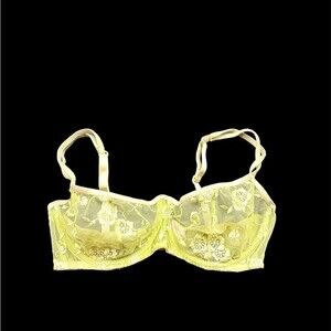 Victoria’s Secret 90s Vintage Light Green Lace Unlined Underwire Bra 34C